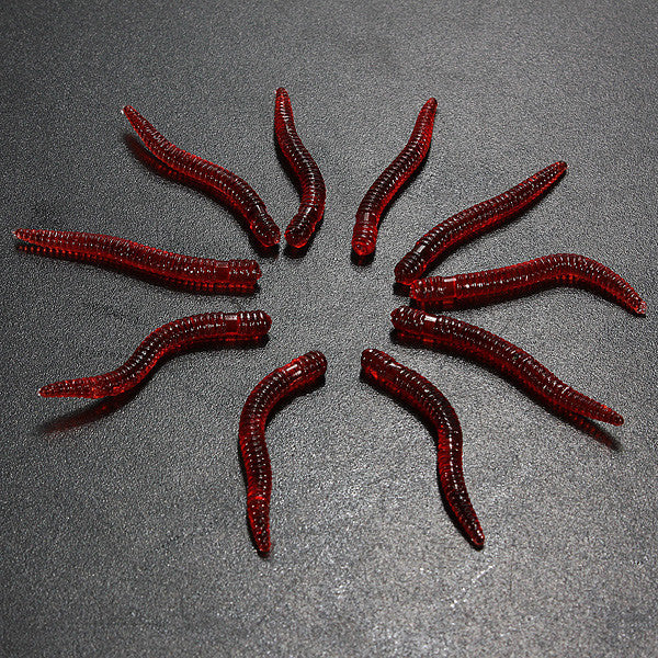 10pcs/pack Worm Shape Earthworm Soft Plastic fishing Lure Bait - GhillieSuitShop