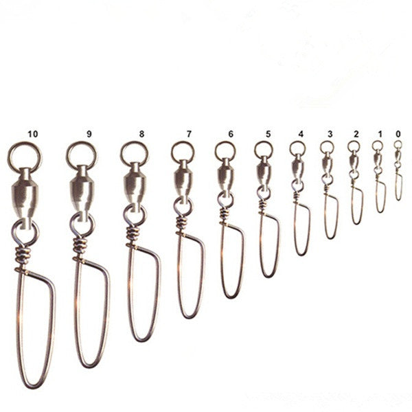 20pcs Fishing Ball Bearing Swivel Coastlock Snap Connector Saltwater 4# 6# - GhillieSuitShop