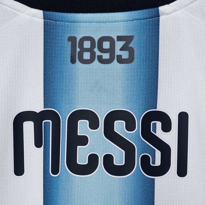Jersey back number 10 and top text 1893 printed on light blue panel
