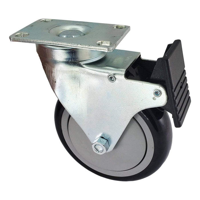 5" x 1-1/4" Poly-Pro Wheel Swivel Caster w/ Total Lock Brake - Durable Superior Casters - product view 2