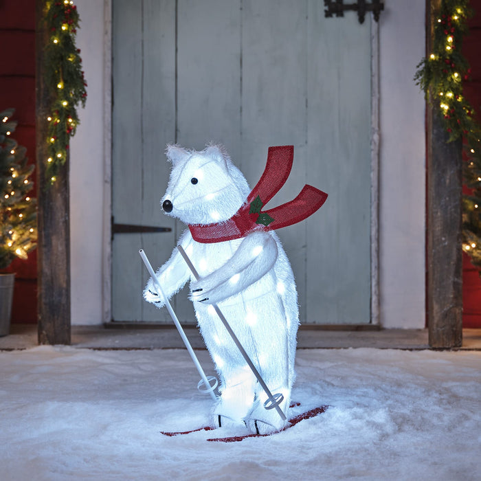 66cm Animated Skiing Polar Bear Figure