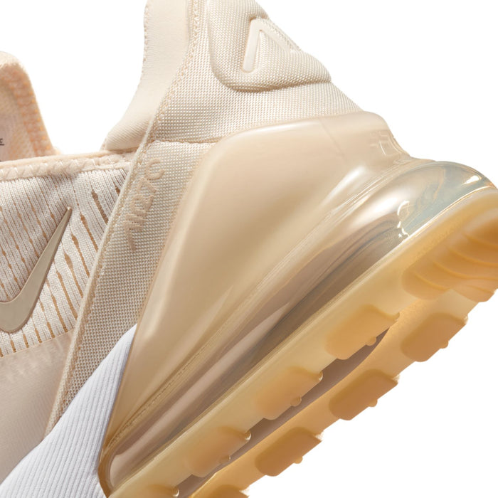 Women’s Air Max 270 close-up of side and heel air unit in translucent cream