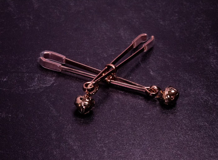 Bells Tweezer Nipple Clamps in Rose Gold