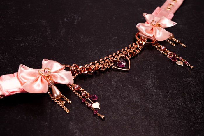 "Blush Devotion" - Soft Pink & Rose Gold Luxury Martingale Collar