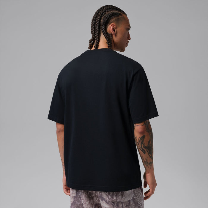 Men's black back view Air graphic tee with crew neck short sleeves