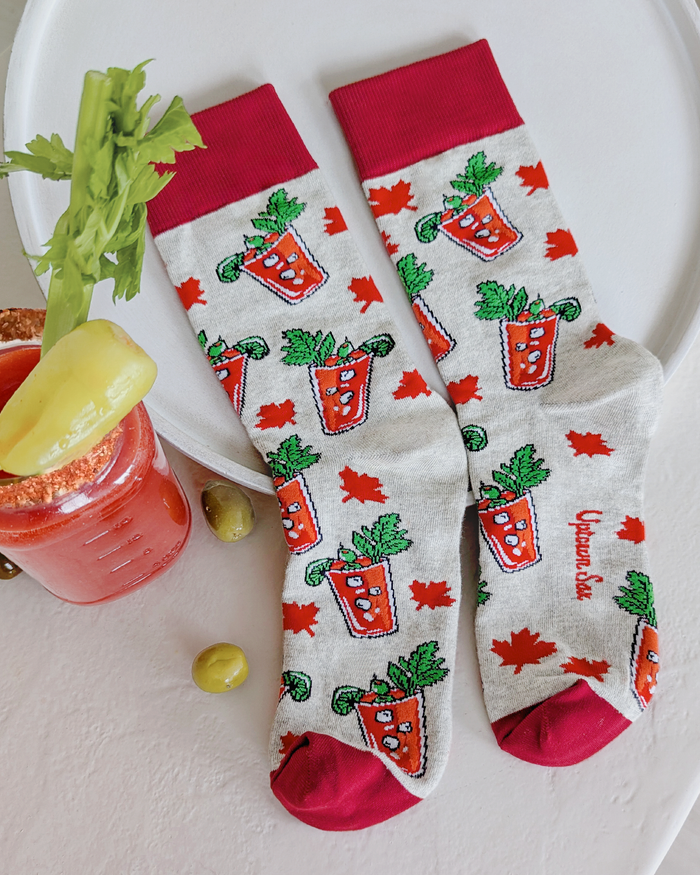 CANADA THEMED SOCKS - CANADA CAESAR SOCKS - UPTOWN SOX