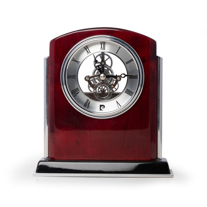 Chelsea Lacquered Mahogany Wood Skeleton Movement Clock