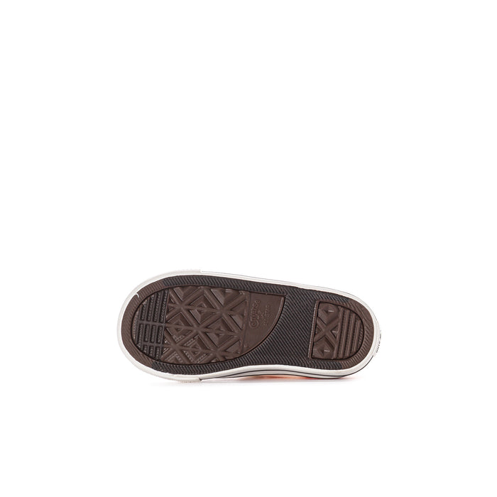 Kids' low-top sneaker outsole, dark rubber tread with white midsole edge