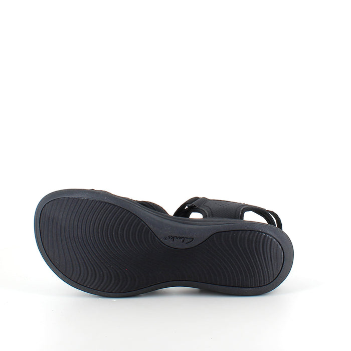 Clarks Cloudsteppers-sandal i svart – lätt och stötdämpande komfort