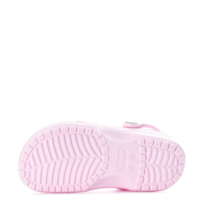 Kids' Crocs Pink Milk clog outsoles, textured tread with grip pattern