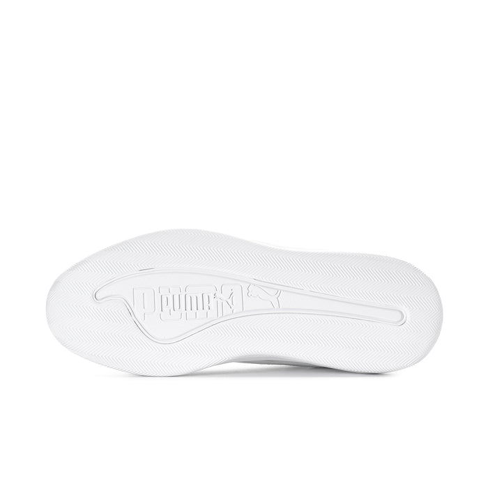 White Puma court sneaker outsole view with molded traction tread