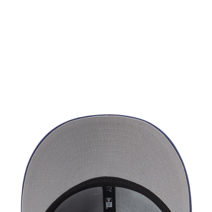 Gray inner brim with black band detail on baseball cap