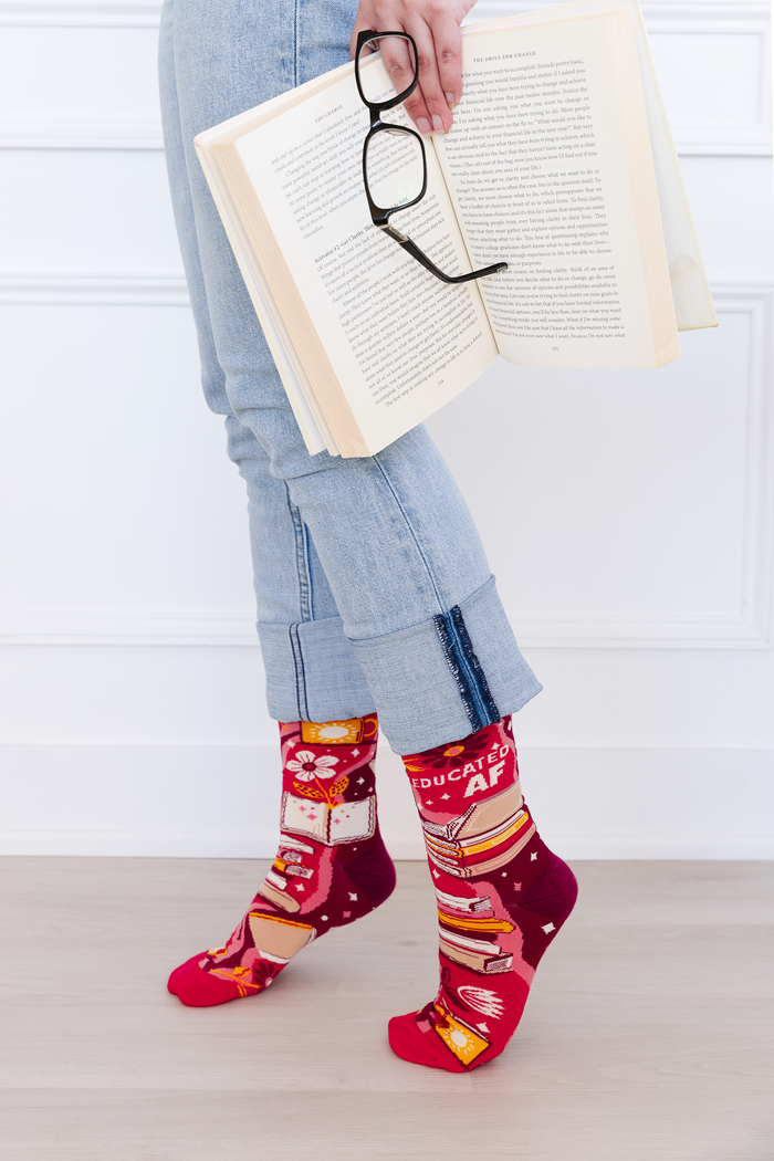 Educated AF Women's Crew Socks - Uptown Sox