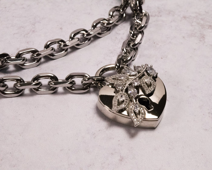"Fae" - Black & Silver Locking Martingale Collar _ LIMITED _