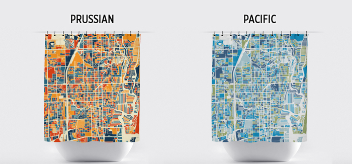 Fort Lauderdale Map Shower Curtain - usa Shower Curtain - Chroma Series