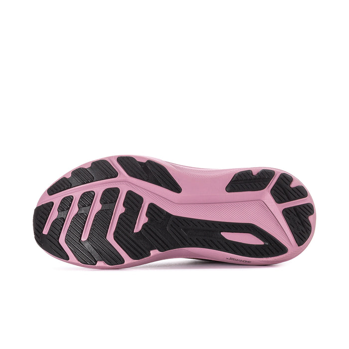 Women’s running shoe outsole with pink rubber traction pattern