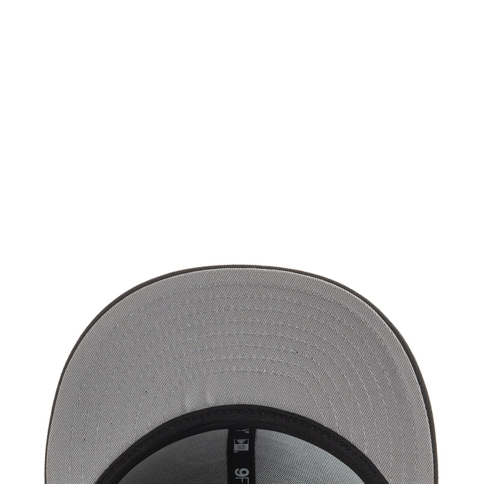 Baseball cap brim underside in gray with black inner band