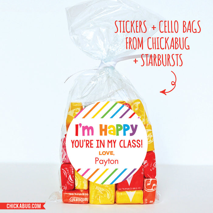 "Happy You're In My Class" Back to School Stickers