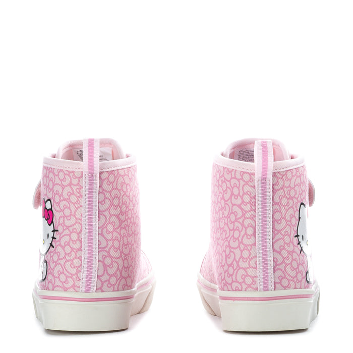 Kids high-top sneaker with Hello Kitty side graphic and back heel loop