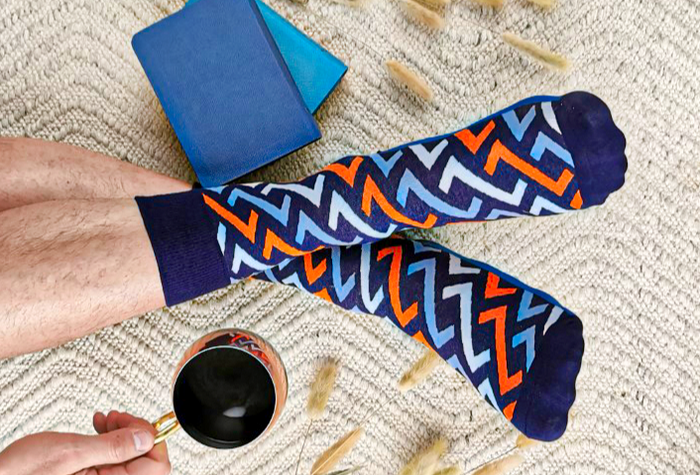 UPTOWN SOX - INTERLOCK ZIGZAG GEOMETRIC PATTERN -SOCKS