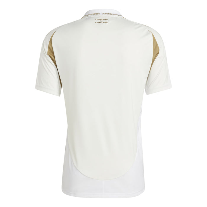 White men’s replica away jersey back view with gold shoulder stripes