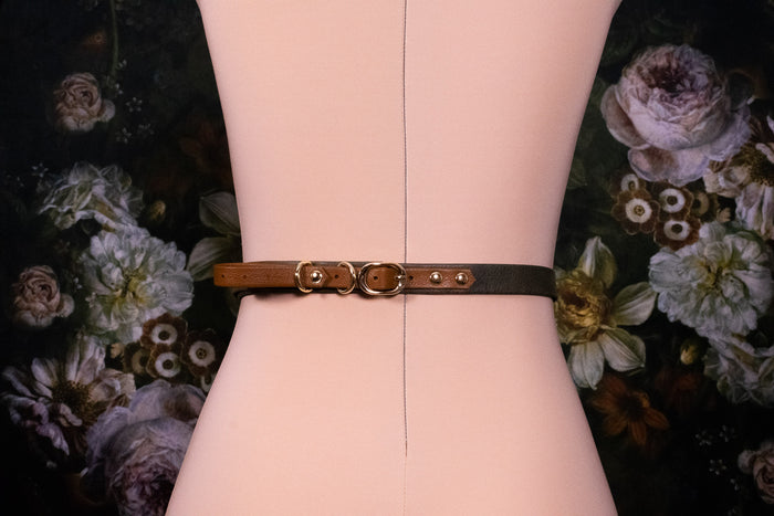 MARTINGALE BELT - Olive Bark & Tan Leather _ LIMITED _