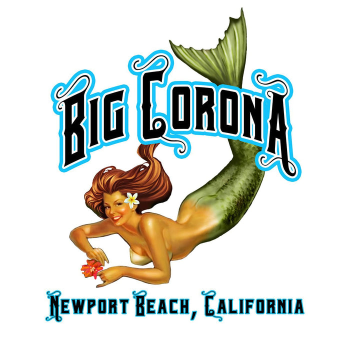 -NPB Tee - Big Corona - Long Sleeve Newport Beach T Shirt in White, by Rick Rietveld