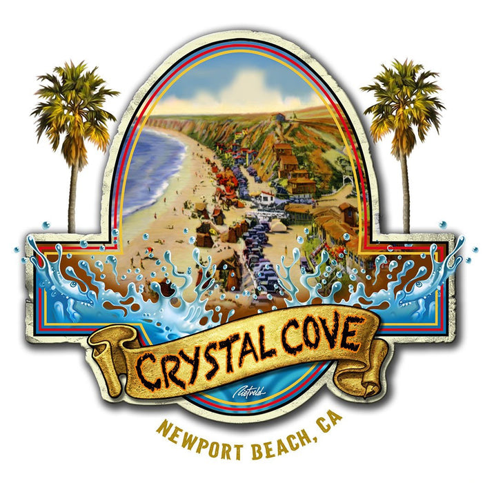 -NPB Tee - Crystal Cove - Long Sleeve Newport Beach T Shirt/White, by Rick Rietveld