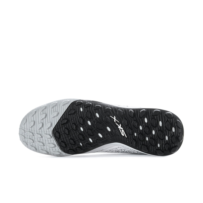Men's soccer cleat outsole with black tread and light gray perimeter