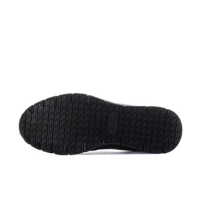 Men's black slip-on shoe outsole with deep tread pattern