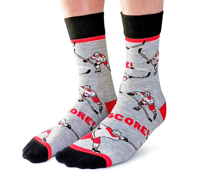 MENS-CREW NOVELTY-HOCKEY-RED-SOCKS -UPTOWN SOX