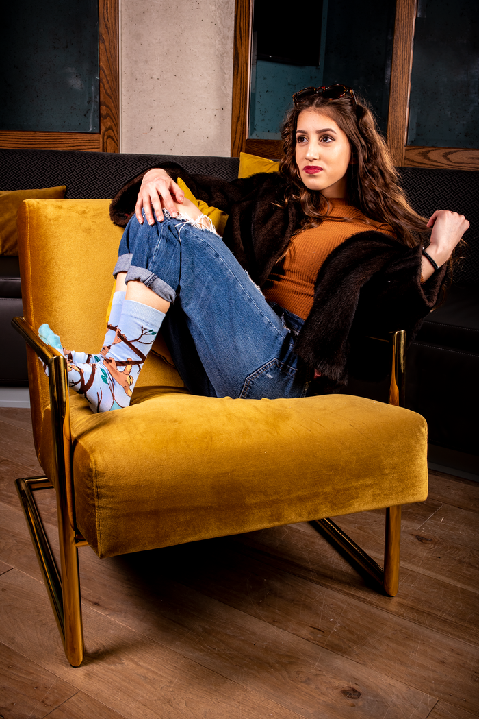 WOMENS-CREW NOVELTY-SLOTH-SOCKS