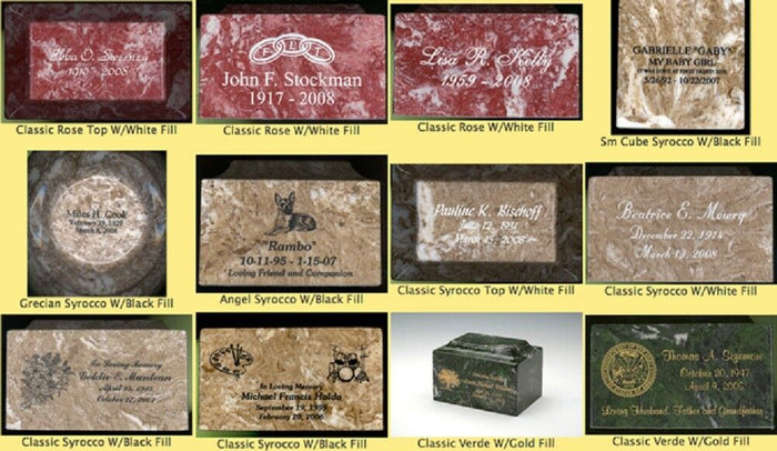Small Grecian Onyx Sapphire Keepsake Funeral Cremation Urn, 35 C.I. TSA Approved