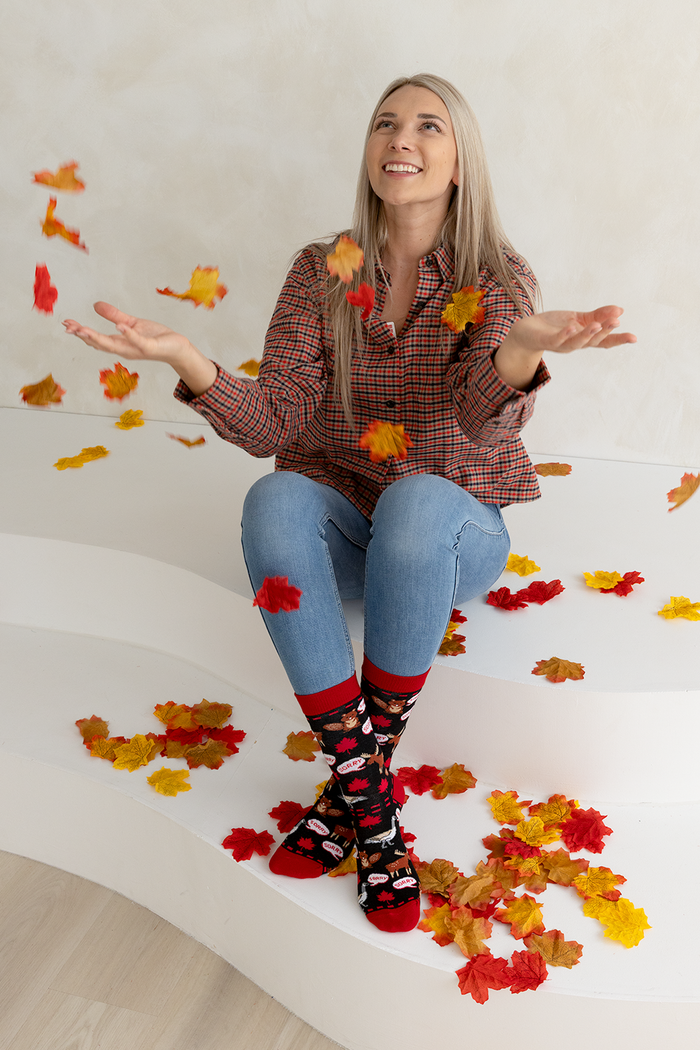 WOMEN'S CANADIAN THEMED FUNNY SORRY SOCKS - UPTOWN SOX