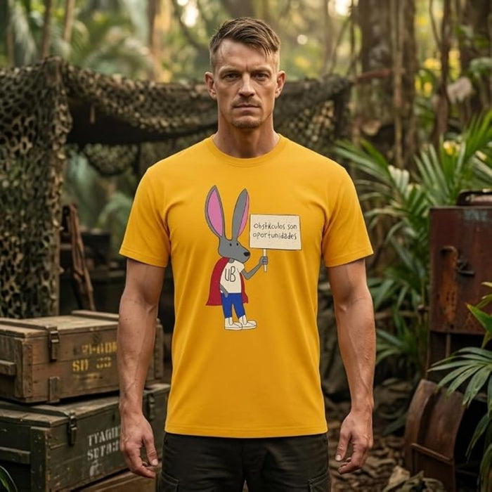 Superhero Bunny Halloween Costume T-Shirts for Adults Obstáculos Son Oportunidades Graphic Tee - TVStoreOnline