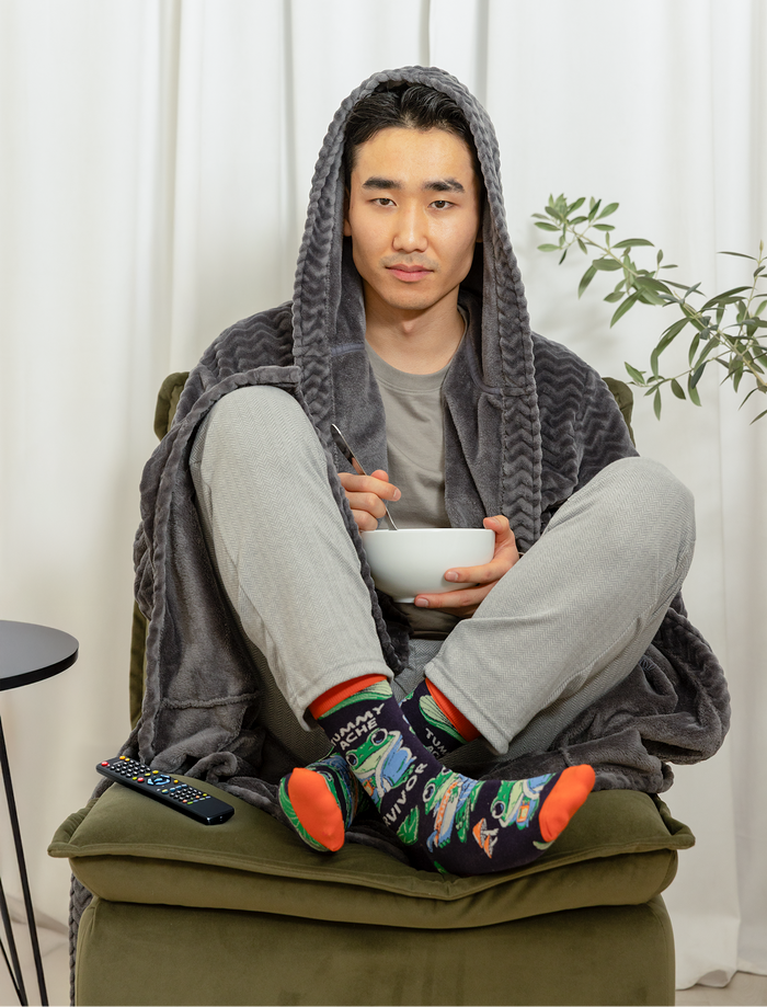 FUNNY FROG LEAF PATTERN SOCKS MEN UPTOWN SOX