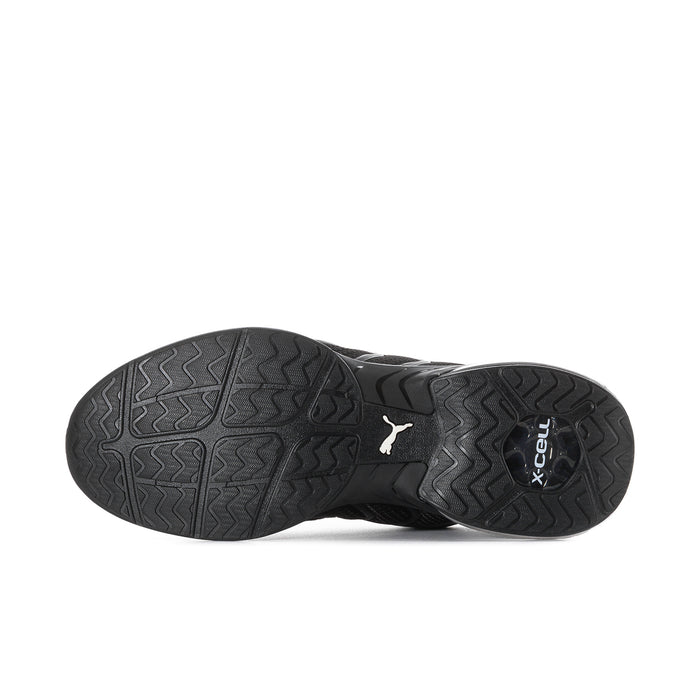 Men's Puma sneaker outsole with traction tread and xCELL branding on heel