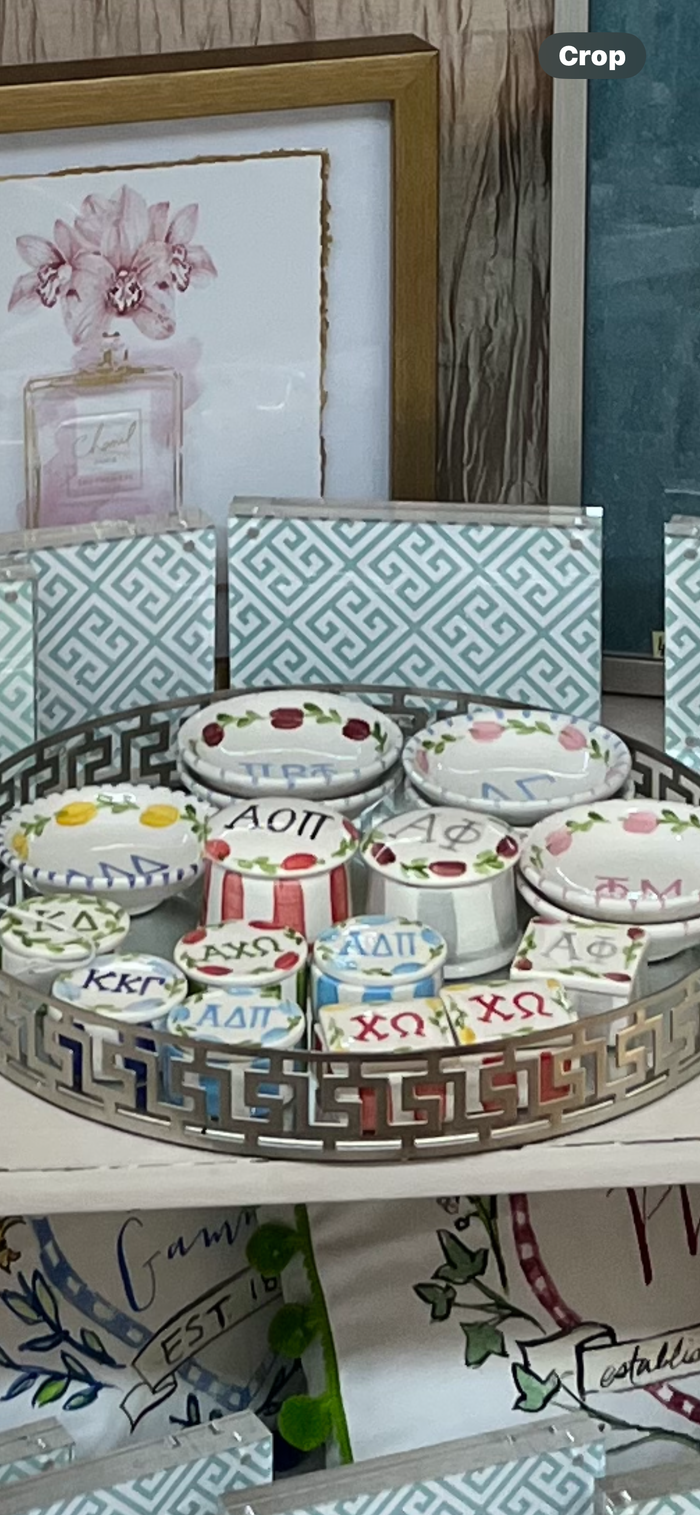 Zeta Sorority Pottery Medium Heart Pin Box