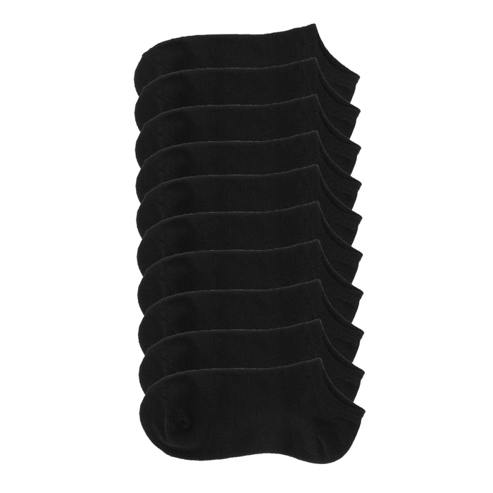 Black no-show socks, 10-pack