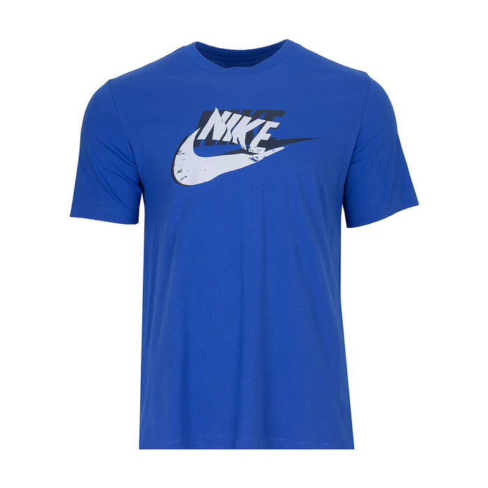 Men's blue T-shirt with large Nike graphic on front