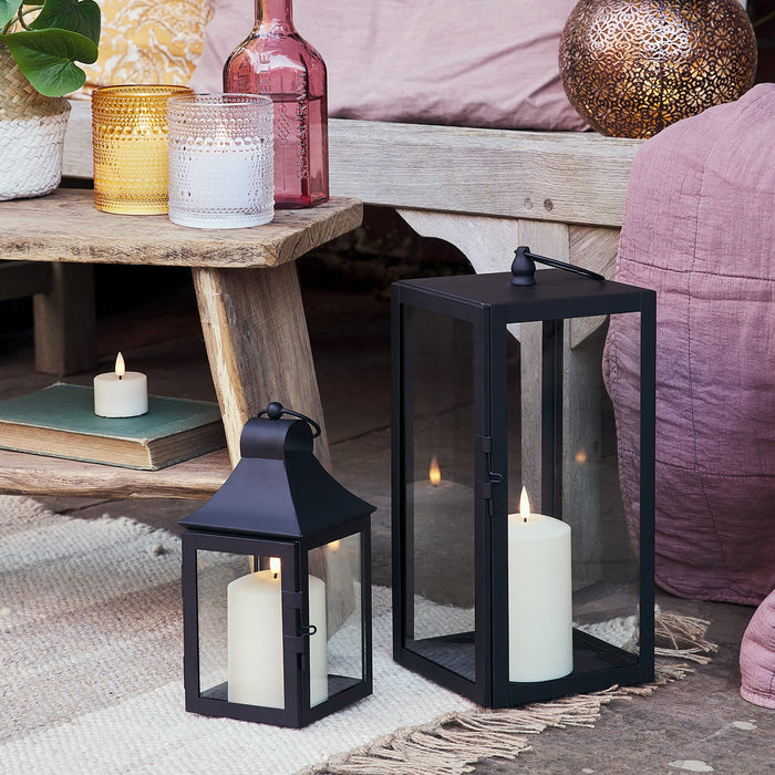 25cm Albury Black Garden Lantern with TruGlow® Candle
