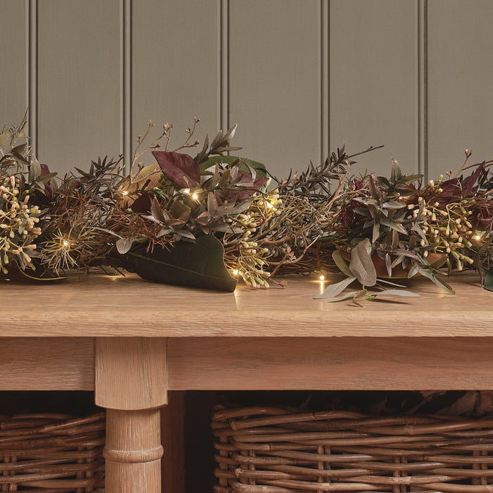 2m Pre Lit Autumn Winter Garland