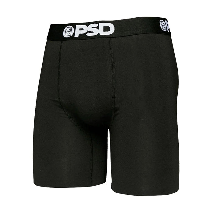 Black cotton-blend boxer briefs with logo waistband and contoured front
