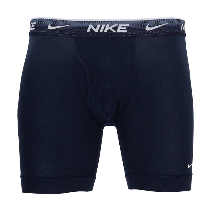 Dark navy stretch cotton boxer briefs with NIKE logo waistband and contoured front