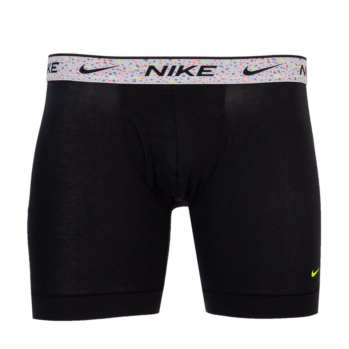 Men's Dri-FIT boxer briefs, black with light confetti NIKE waistband