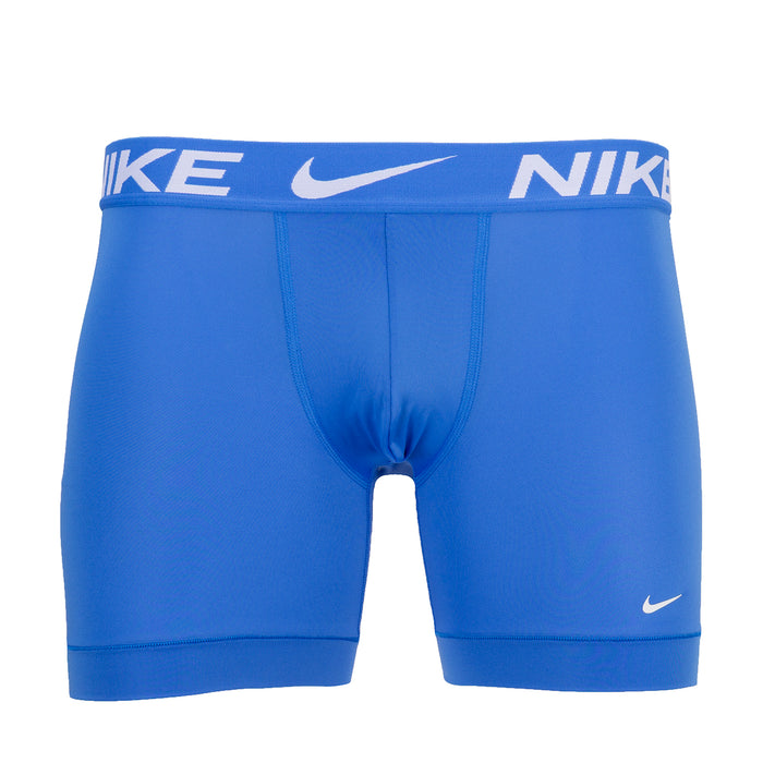 Men's blue Dri-FIT micro boxer briefs with Nike swoosh waistband