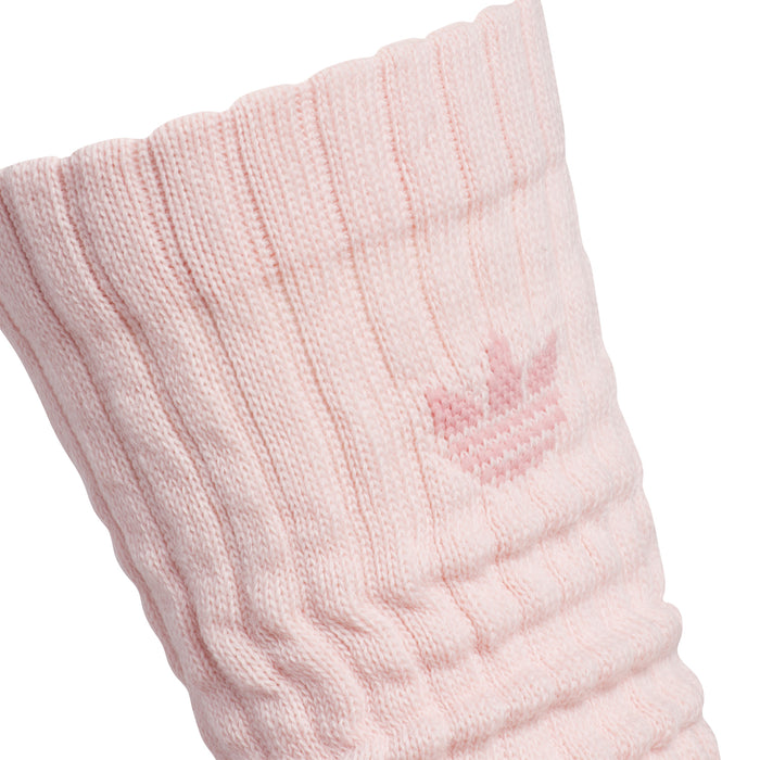 Pink scrunch crew sock cuff with stretchy ribbed scrunch detail