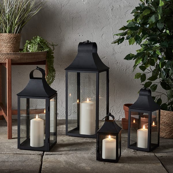 34cm Albury Black Garden Lantern with TruGlow® Candle