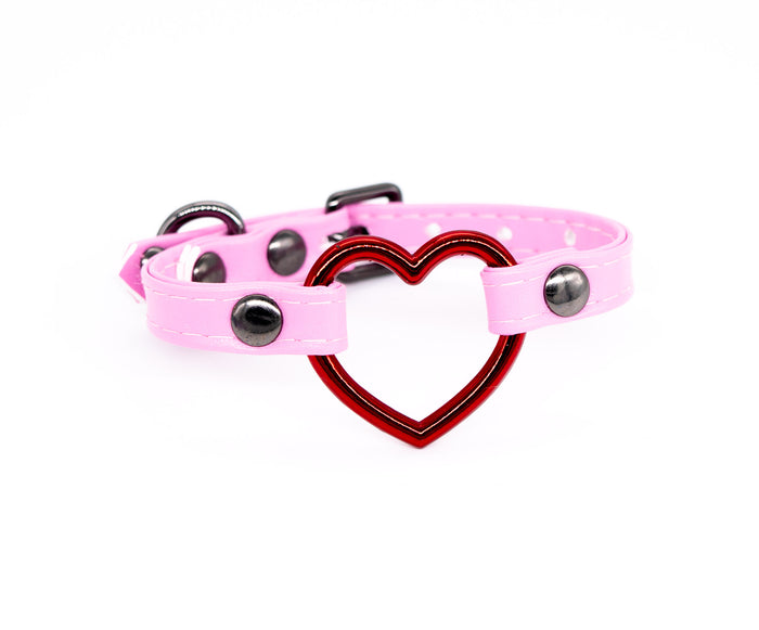 3/8" Strawberry Goth Vegan Leather Cuff