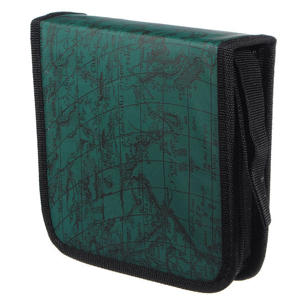 40 Disc CD DVD Album Holder Storage Case Bag Map Pattern - GhillieSuitShop